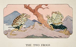 A két béka, illusztráció a Little Peaching and Other Tales of Old Japan c. 1928